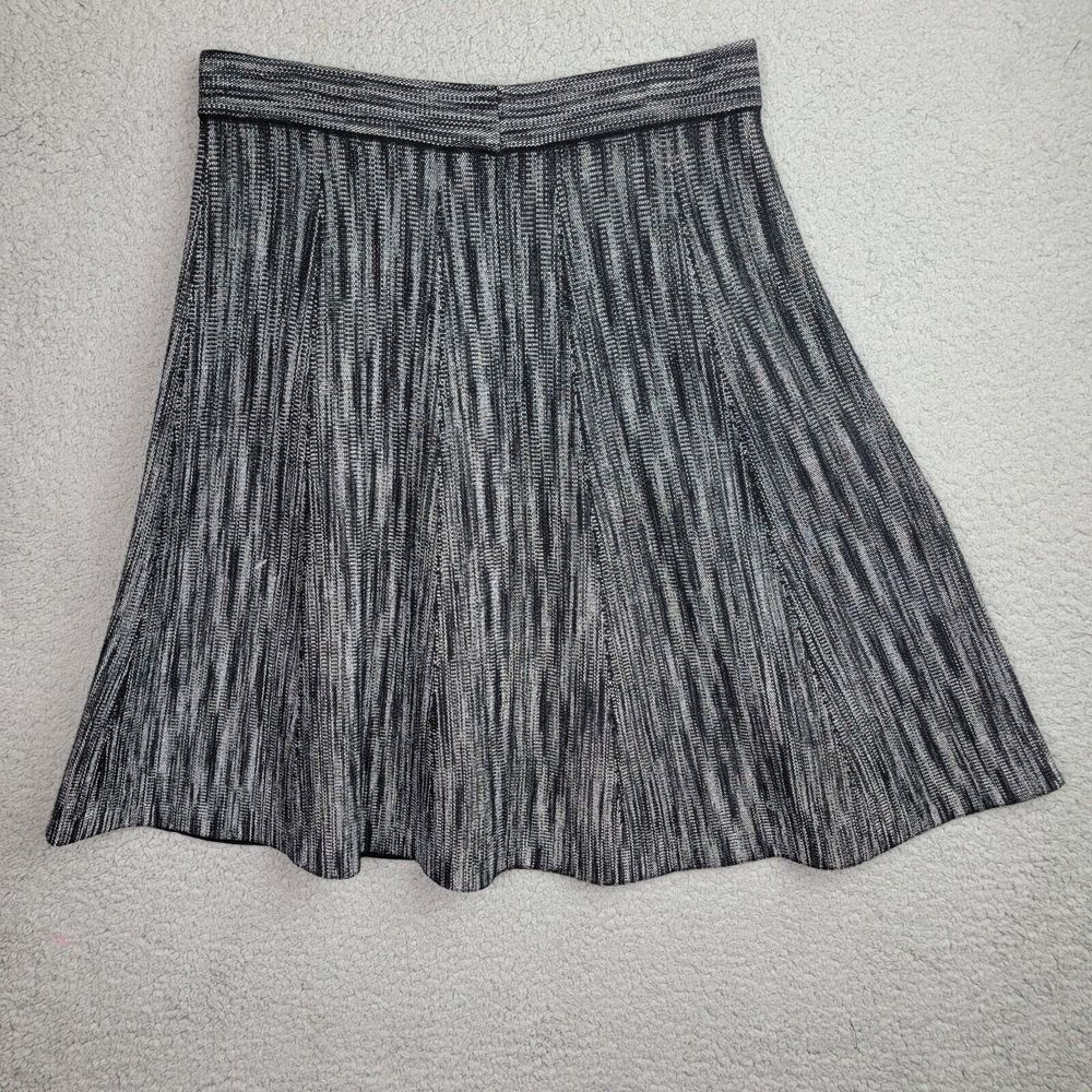 Catherine Malendrino Skirt Womens Small Black Flare Stretchy Knit Soft Marled